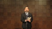 松本市医師会定時総会、あいさつする小林会長
